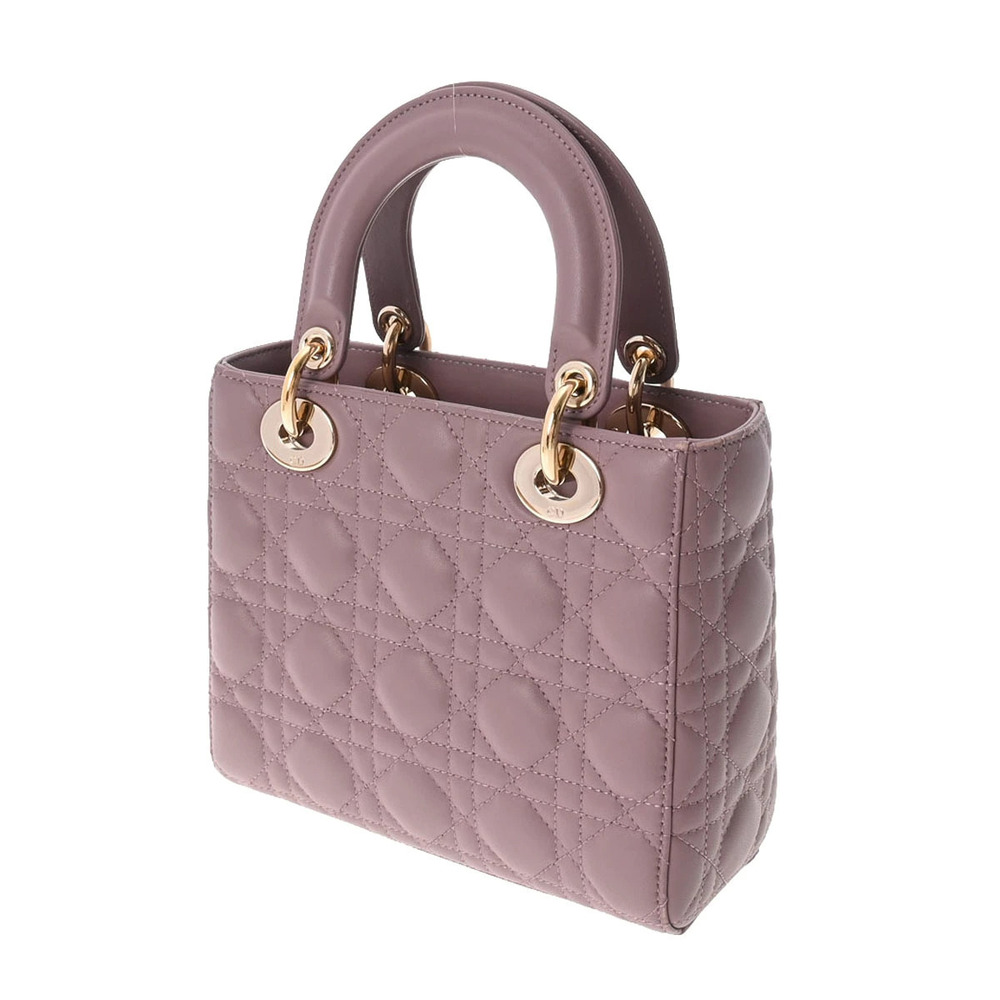 Dior Cannage Bag CHRISTIAN Lambskin Lady My Purple